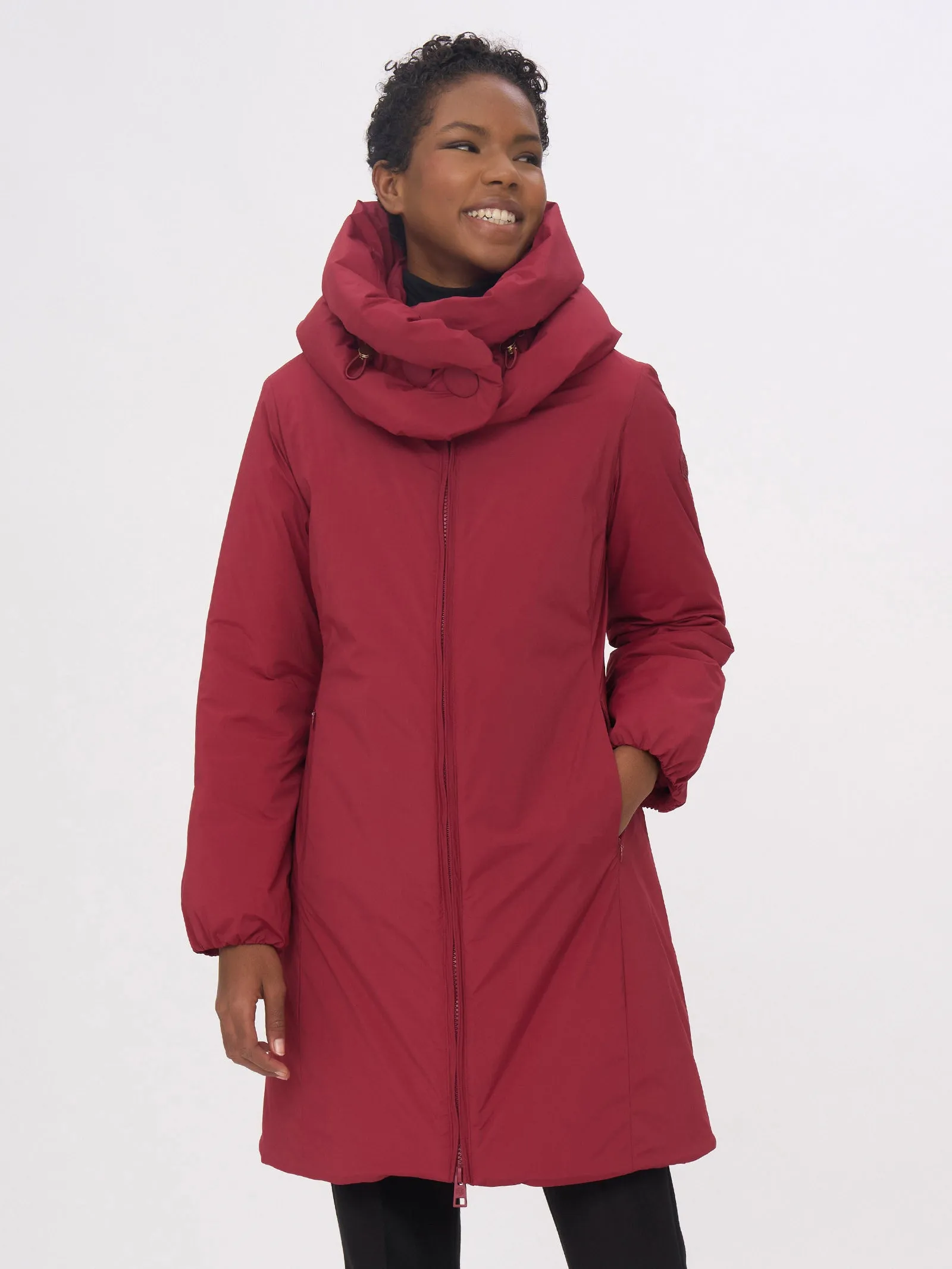 Piumerino Cappotto imbottito in lana con collo alto - Tibetan Red