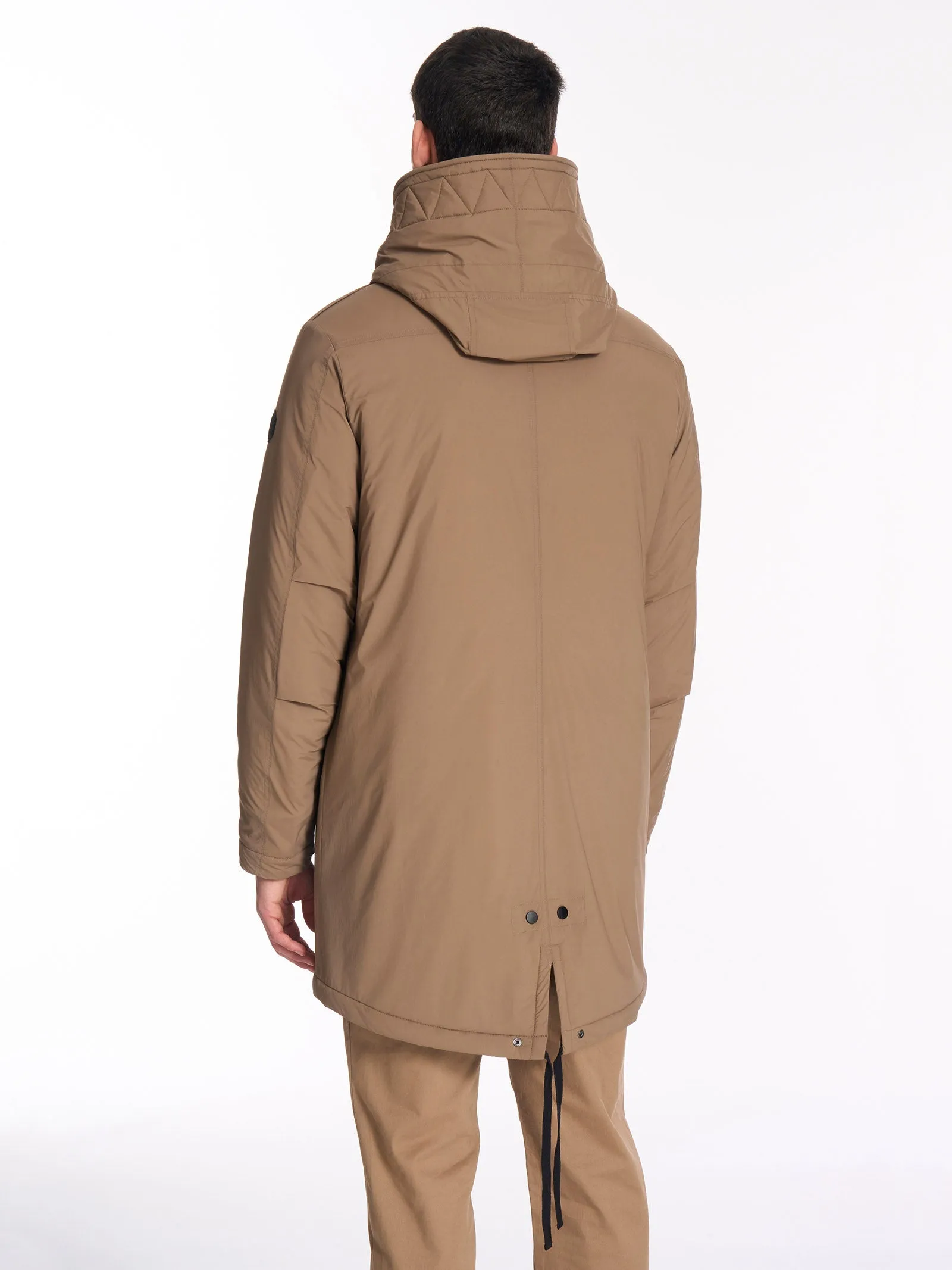 Piumerino Parka lungo imbottito in lana con cappuccio - Army