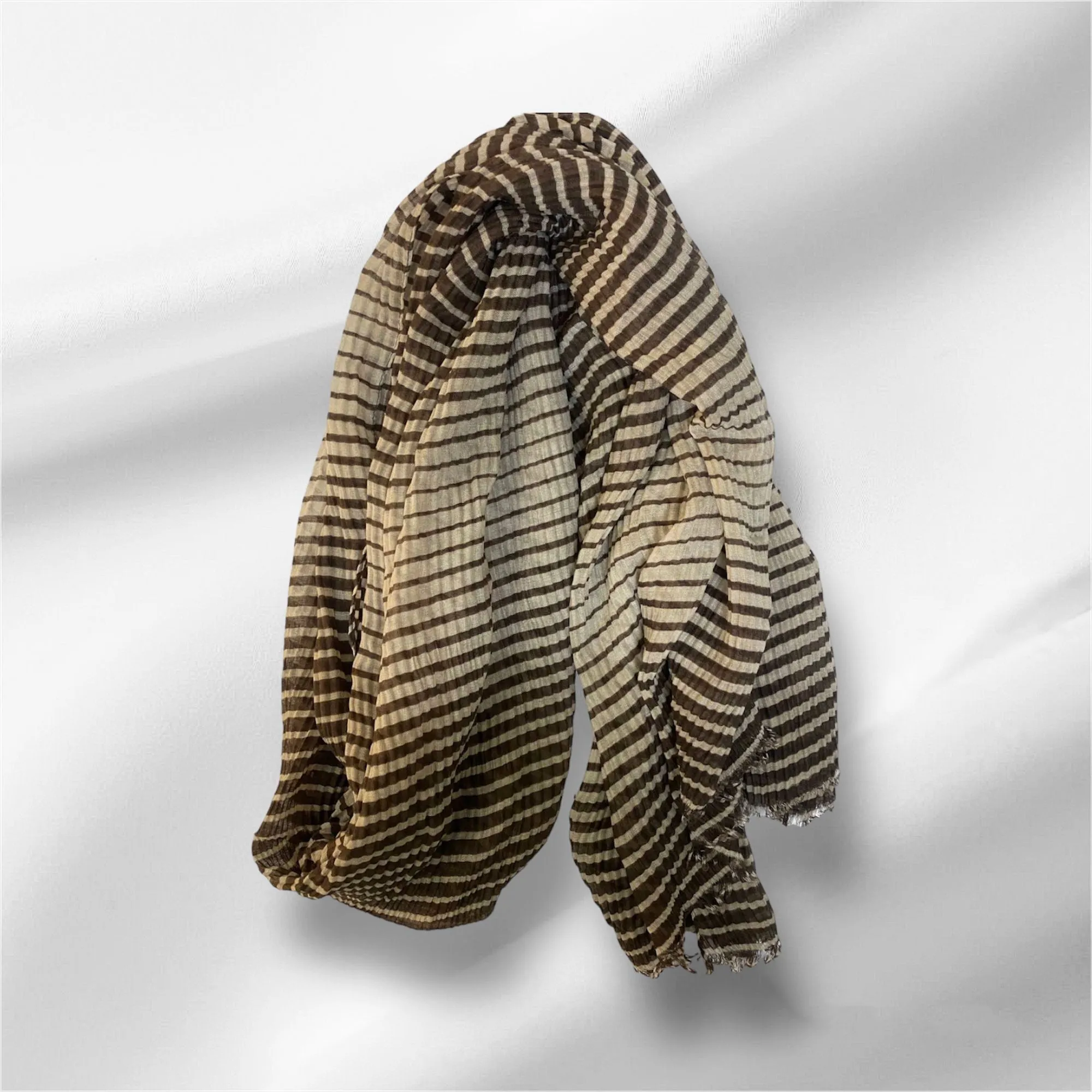 Pleated Hijabs Long Striped Shawls For Women SS2024