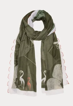 Printed Macreme All Over Loop Scarf