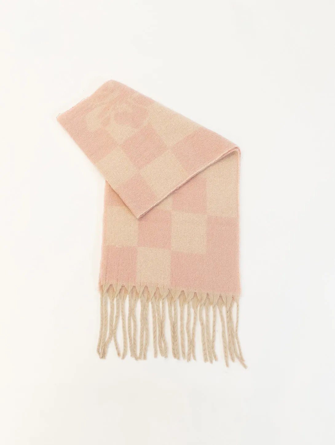 Printed Scarf - Pink Floral Check