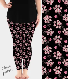 RTS - Blushing Paws Leggings w/ Pockets