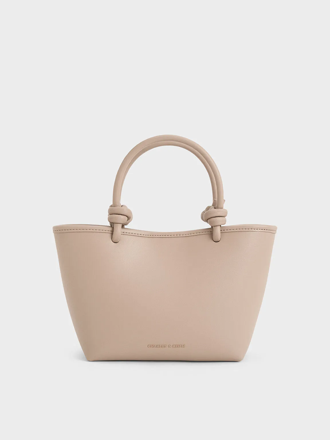 Sabine Knotted-Handle Tote Bag - Taupe