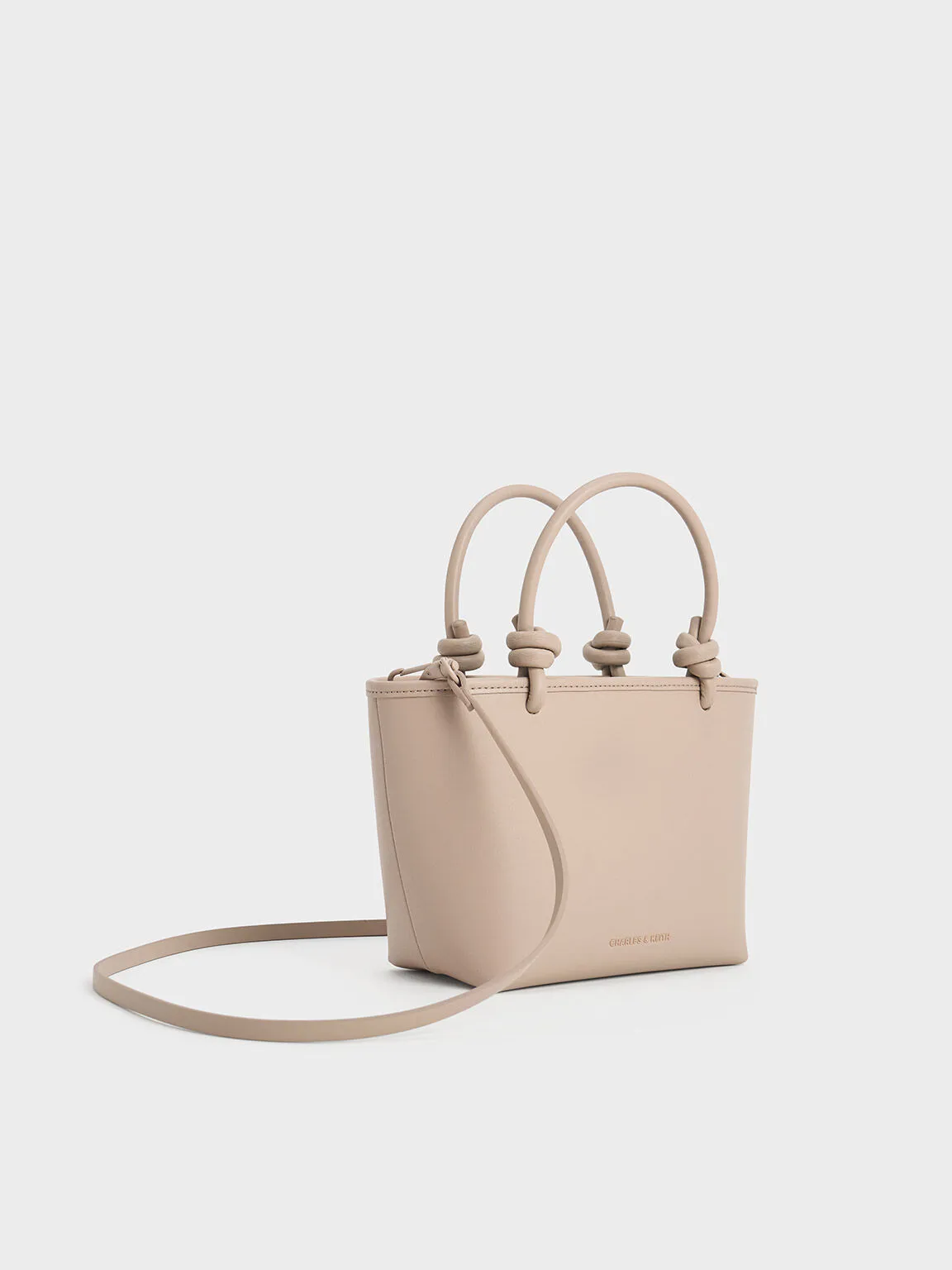 Sabine Knotted-Handle Tote Bag - Taupe