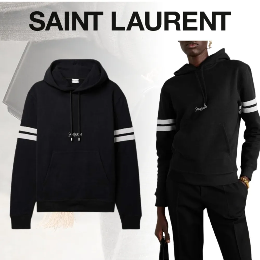 Saint Laurent  |Wool Blended Fabrics Street Style Long Sleeves Plain Cotton