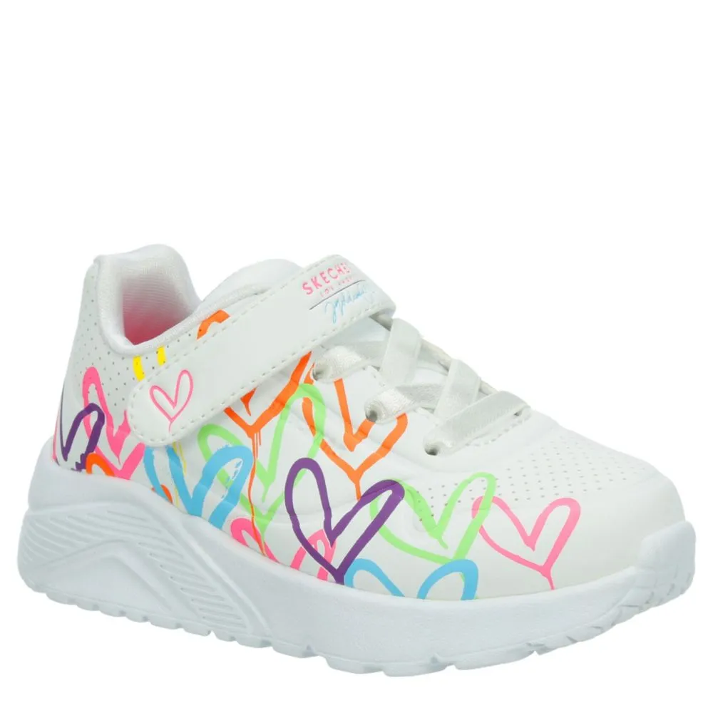 SKECHERS  GIRLS TODDLER JGOLDCROWN UNO LITE SNEAKER