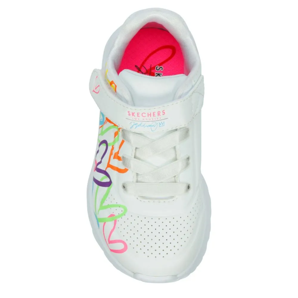 SKECHERS  GIRLS TODDLER JGOLDCROWN UNO LITE SNEAKER