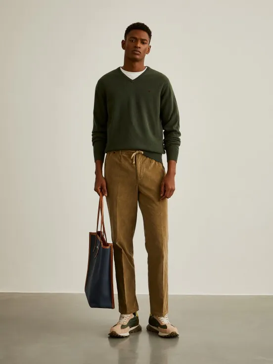 Slim fit corduroy pants