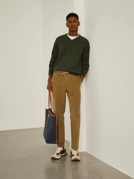 Slim fit corduroy pants