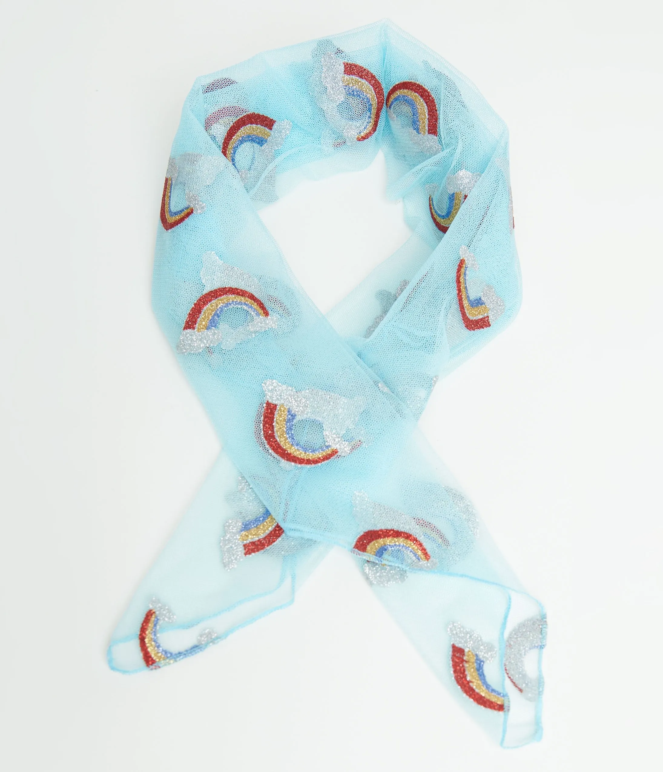 Smak Parlour Light Blue Glitter Rainbow Hair Scarf