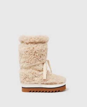 Sneak-Elyse Plush Teddy Snow Boots