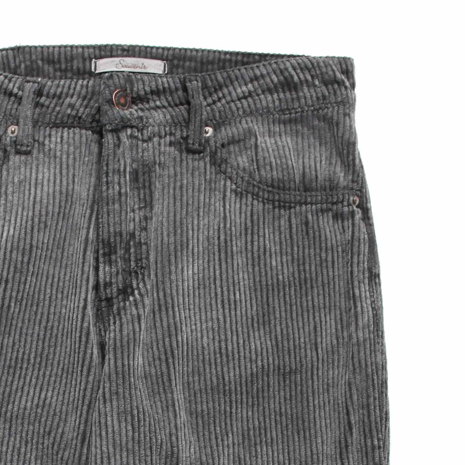 Souvenir Black Corduroy Pants For Women And Girls