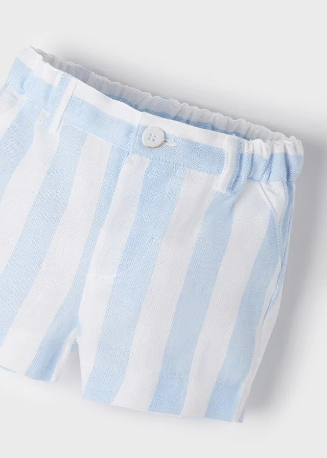 Stripes short trousers set for newborn boy - Bluebell