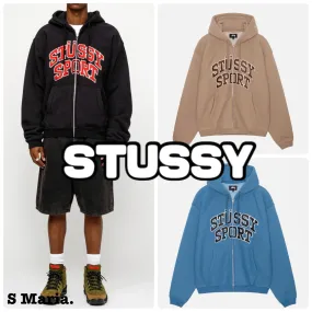 STUSSY  |Unisex Street Style Long Sleeves Cotton Oversized Logo