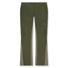 Suavo World Cargo Flare Trousers Khaki