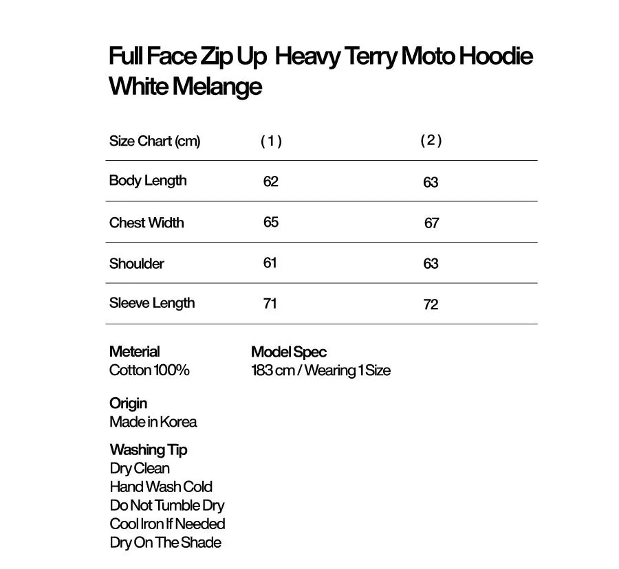 SUNDAYOFFCLUB  |●SUNDAYOFFCLUB● Full Face Zip Up Heavy Terry Moto Hoodie