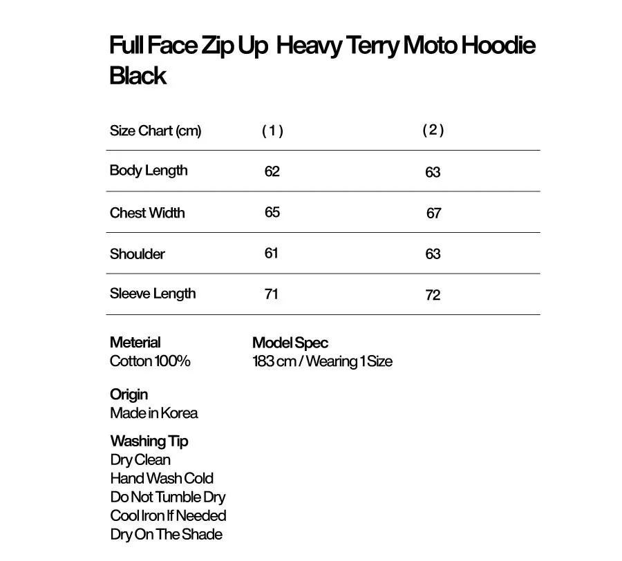 SUNDAYOFFCLUB  |●SUNDAYOFFCLUB● Full Face Zip Up Heavy Terry Moto Hoodie