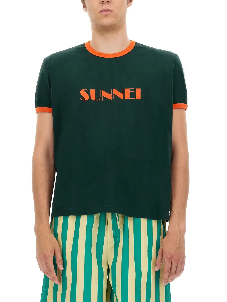 Sunnei Logo Print Crewneck T-Shirt