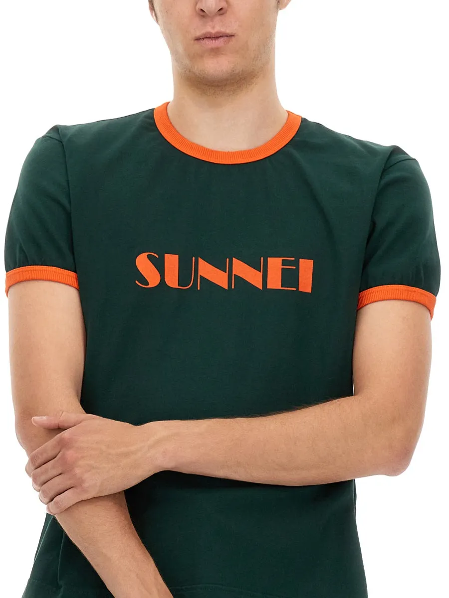 Sunnei Logo Print Crewneck T-Shirt