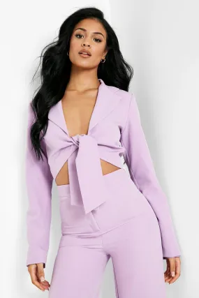 Tall Tie Front Crop Blazer