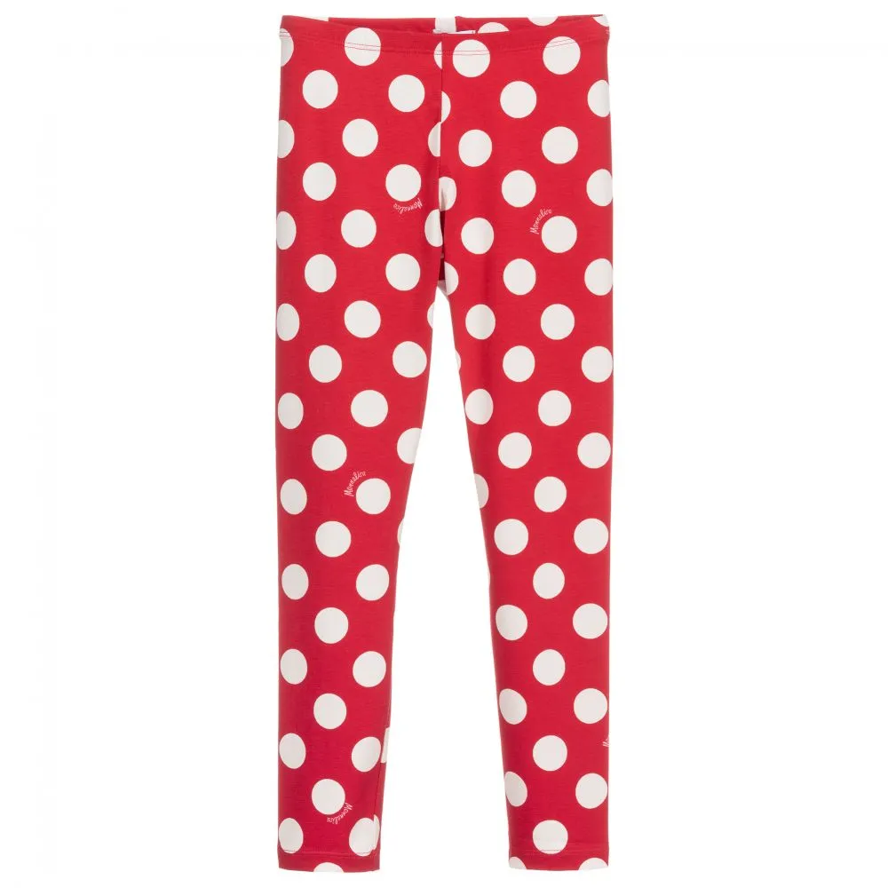 Teen Red & White Dot Leggings