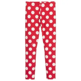 Teen Red & White Dot Leggings