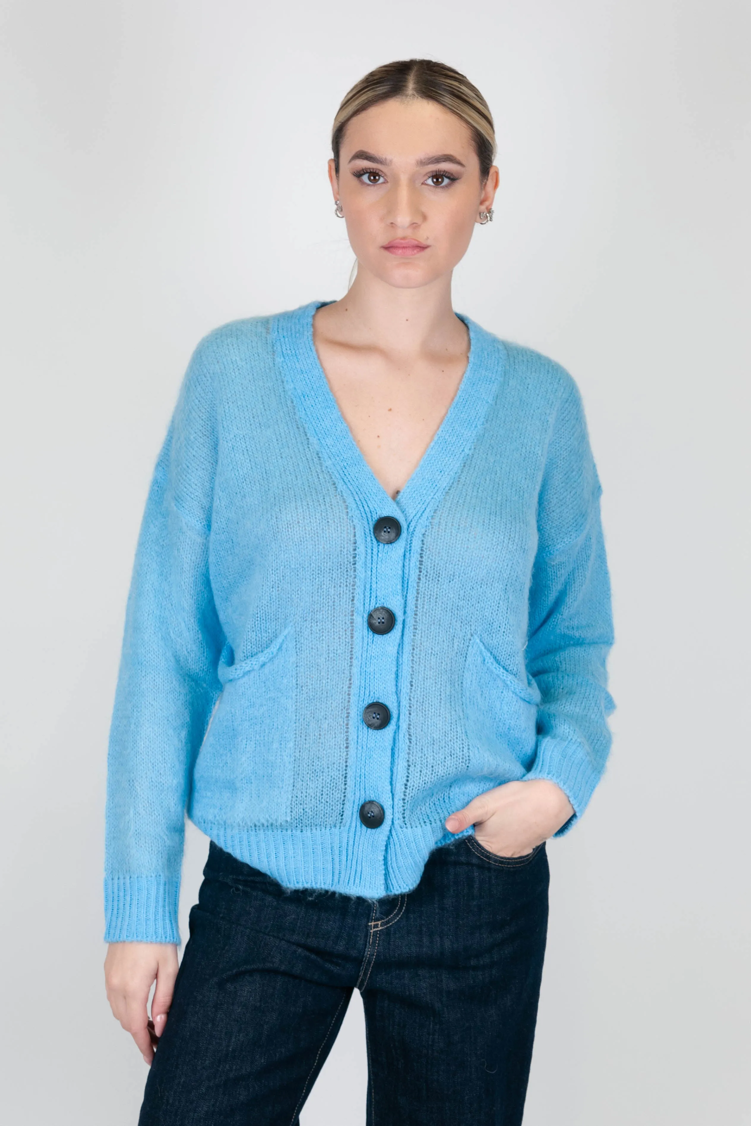 Tensione in - Cardigan in misto lana mohair