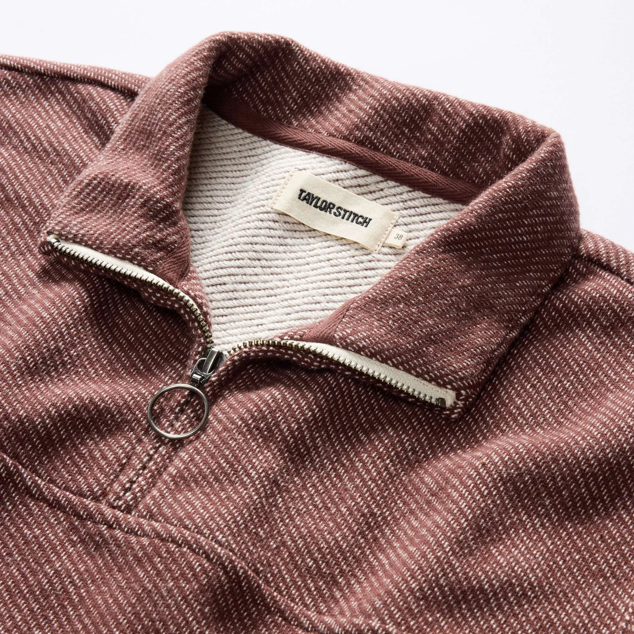 The Briggs Pullover in Merlot French Terry Twill Knit