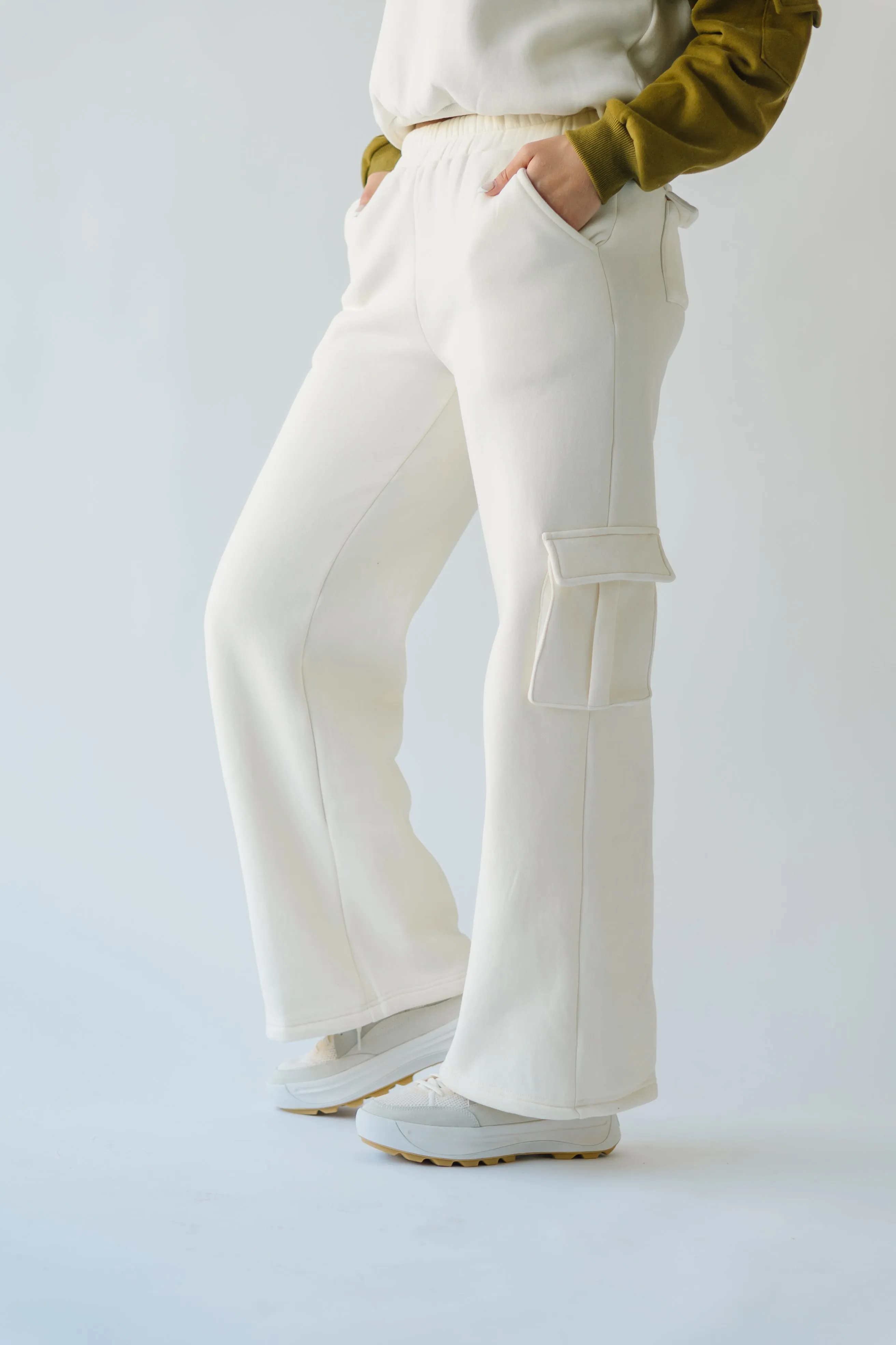 The Richland Cargo Sweatpants in Ivory