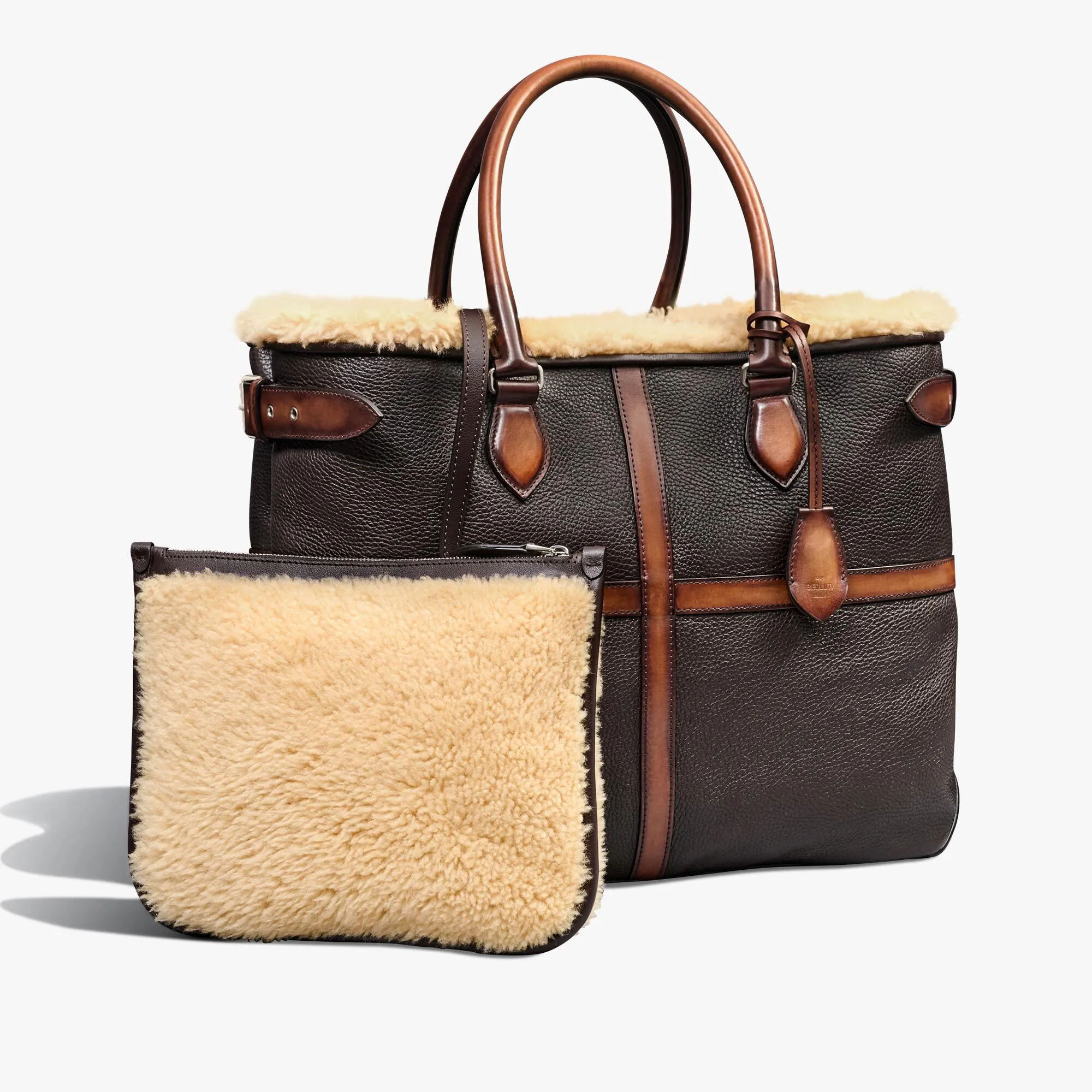 Toujours XL Deer Skin And Shearling Tote Bag