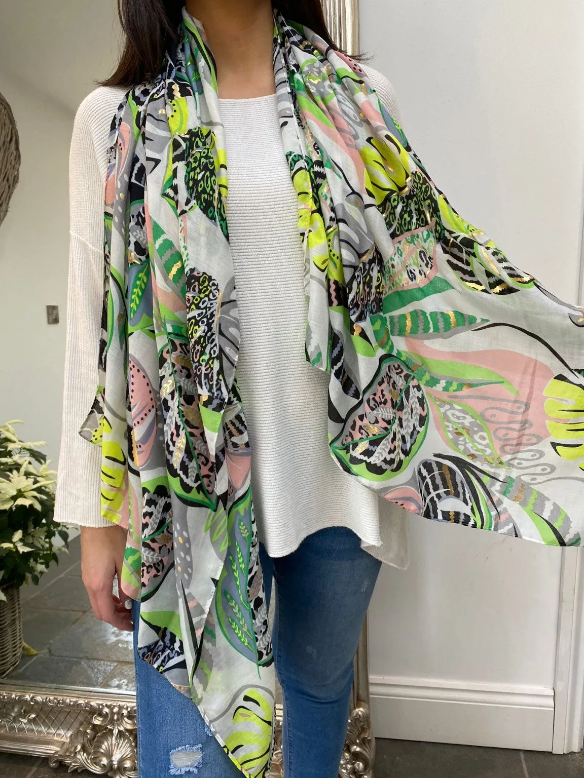 Tropical Animal Print Scarf