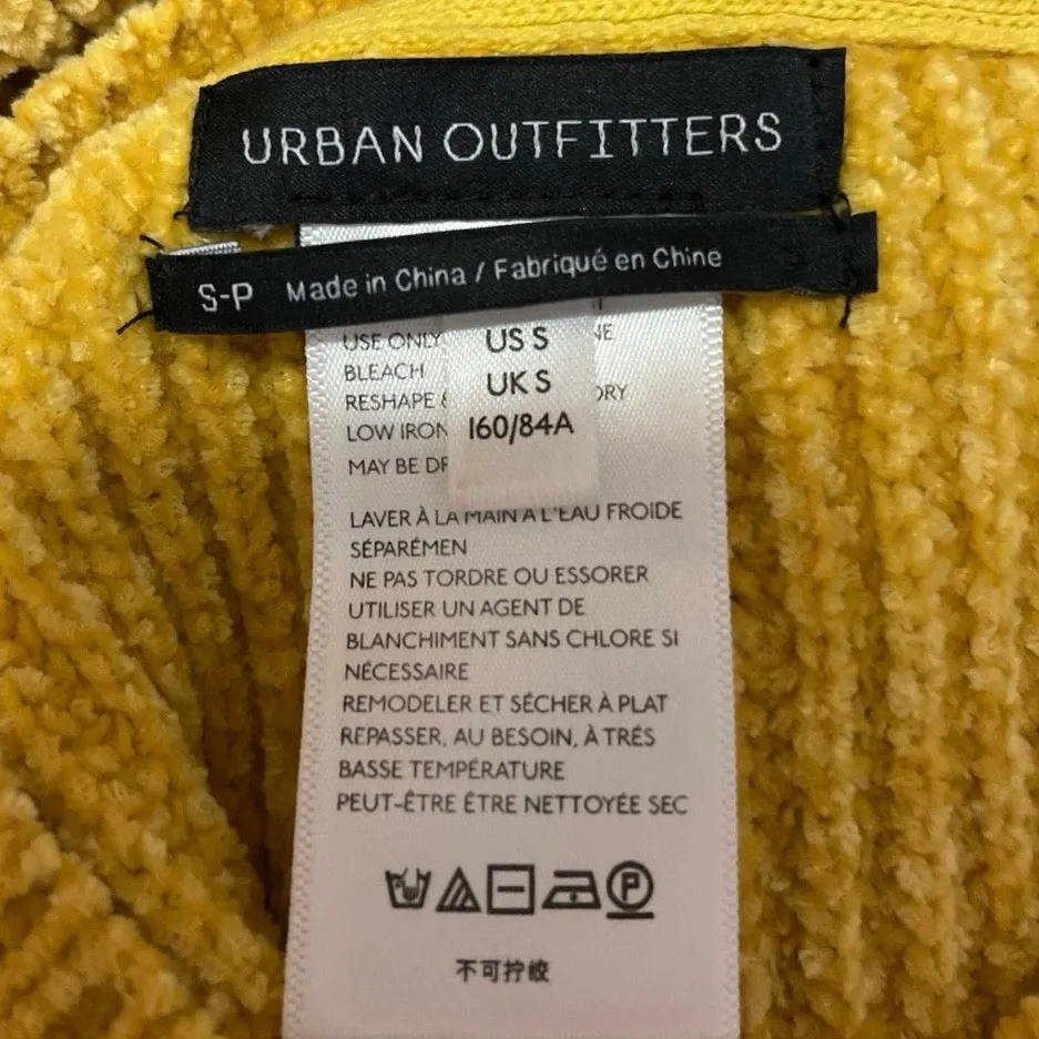 Urban Outfitters Yellow Multicolor Crew Neck Colorblock Oversized Sweater Size S