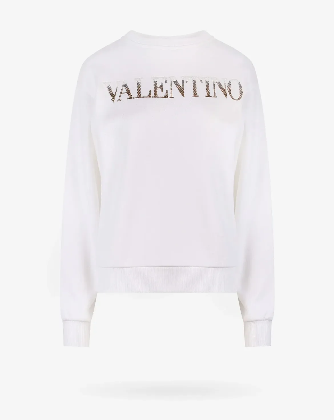 VALENTINO  |Street Style U-Neck Long Sleeves Plain Cotton Medium Logo