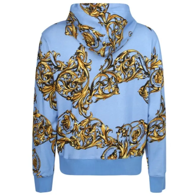 VERSACE JEANS  |Unisex Street Style Long Sleeves Cotton Icy Color Hoodies