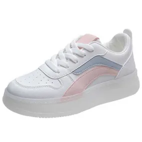 White pink color stripe shoe sneaker