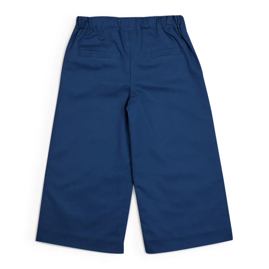 Wide Leg Gold Button Trousers in Blue (2-10yrs)