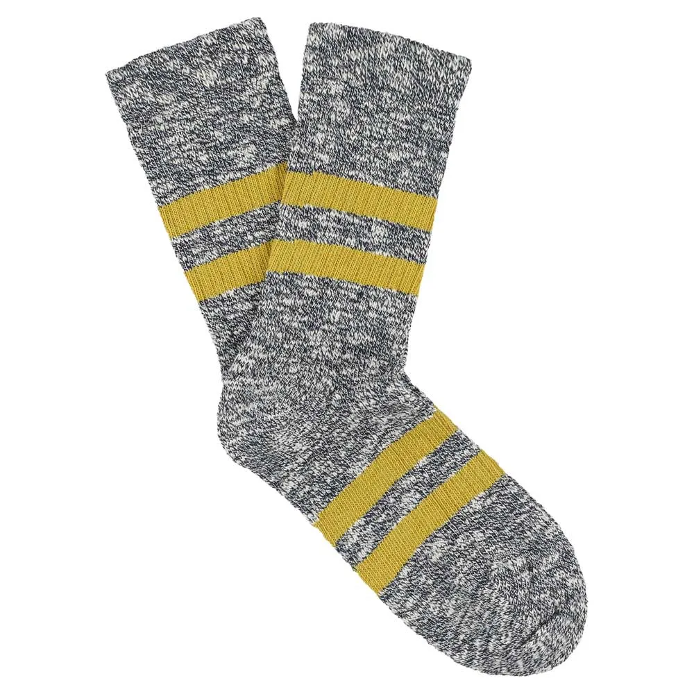 Women Melange Stripes Navy / Mustard