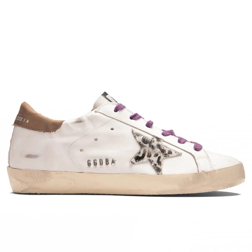 Women's Super-Star Sneakers - White/Beige Brown Leo/Brown