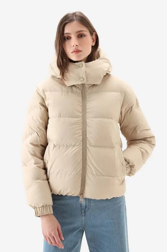 Woolrich down jacket Eco Taslan women's beige color