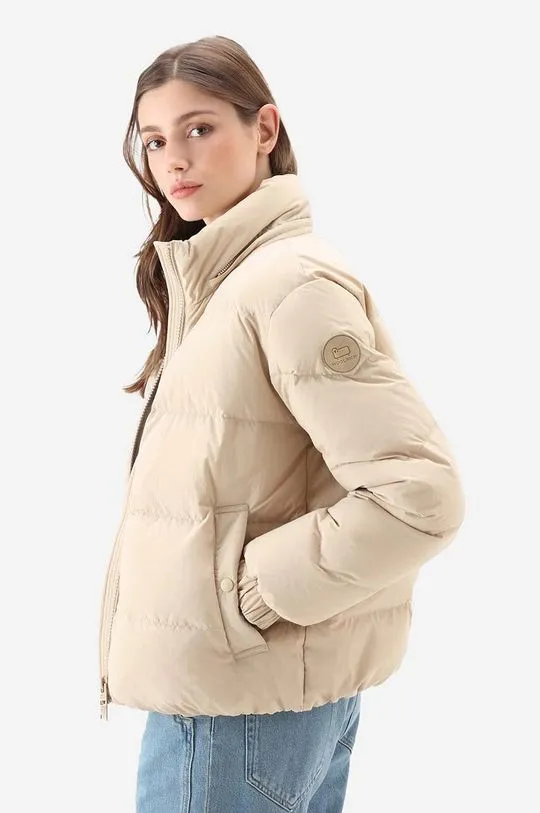 Woolrich down jacket Eco Taslan women's beige color