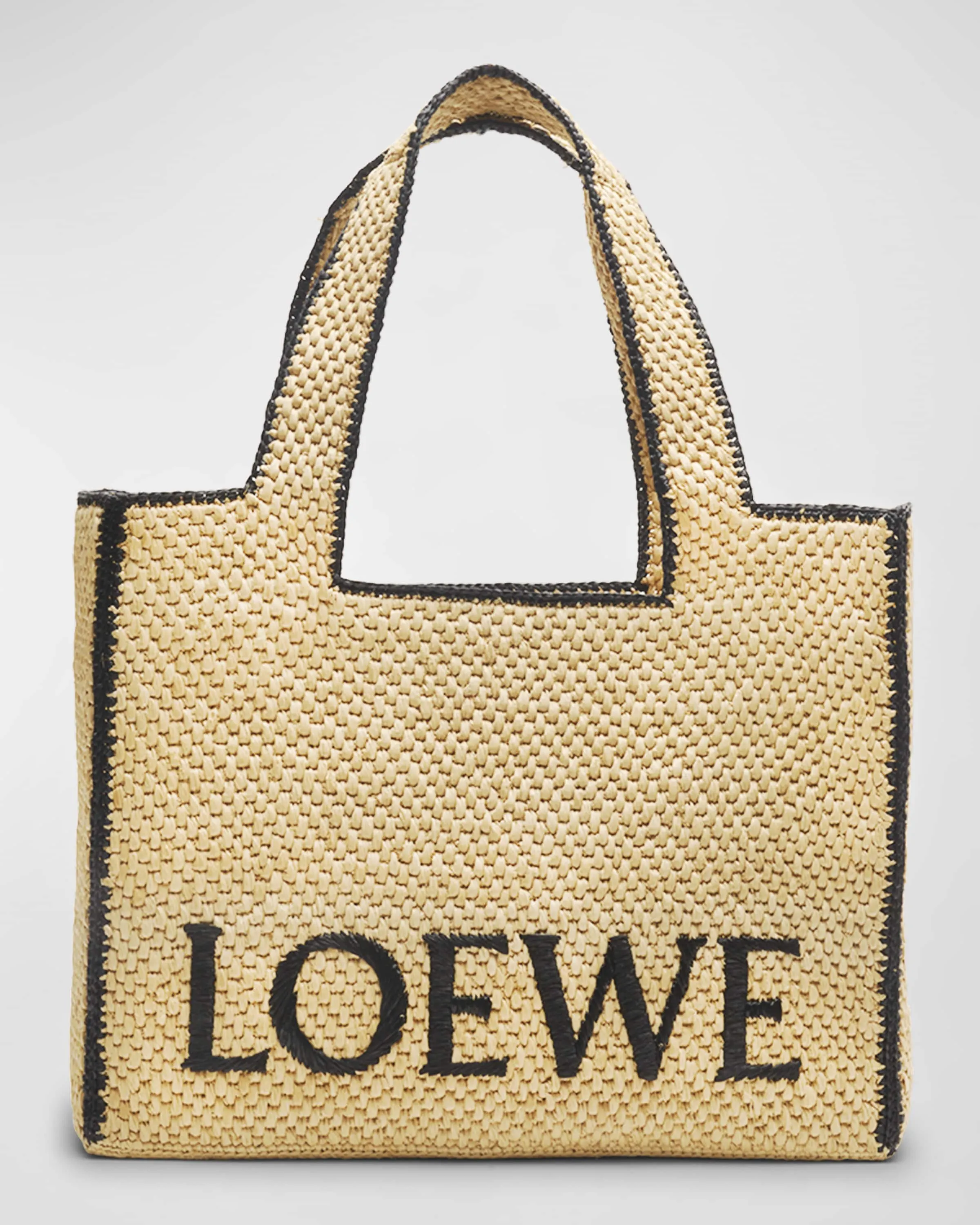 x Paula’s Ibiza Font Large Tote Bag in Raffia