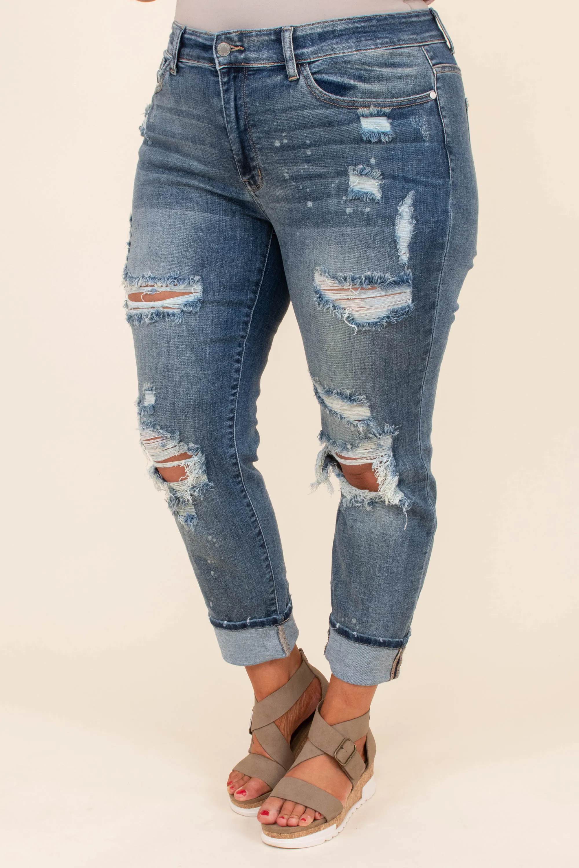 Yes To Distress Jeans, Dark Wash