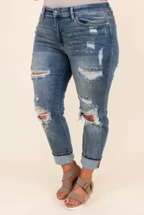 Yes To Distress Jeans, Dark Wash