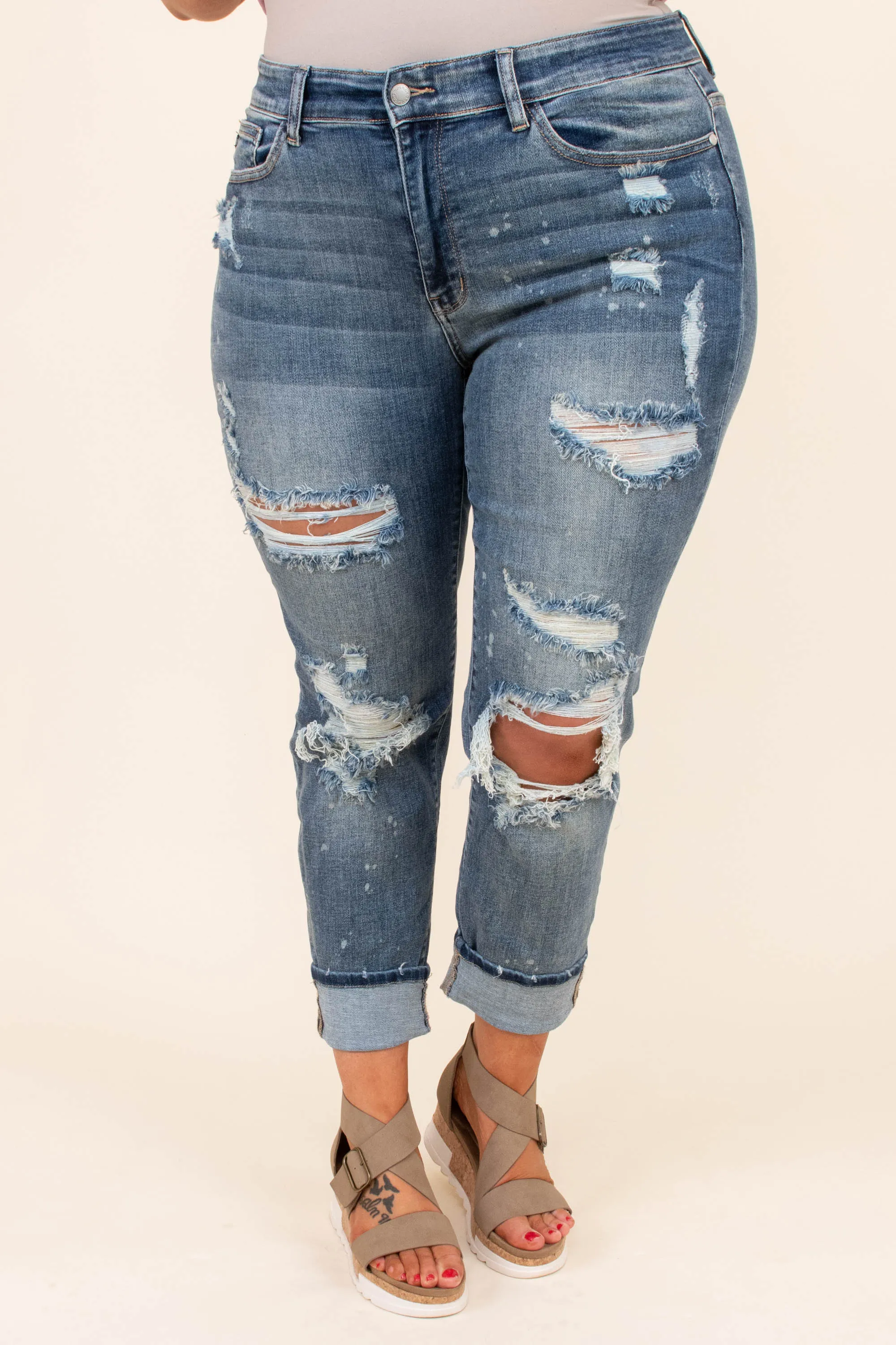 Yes To Distress Jeans, Dark Wash