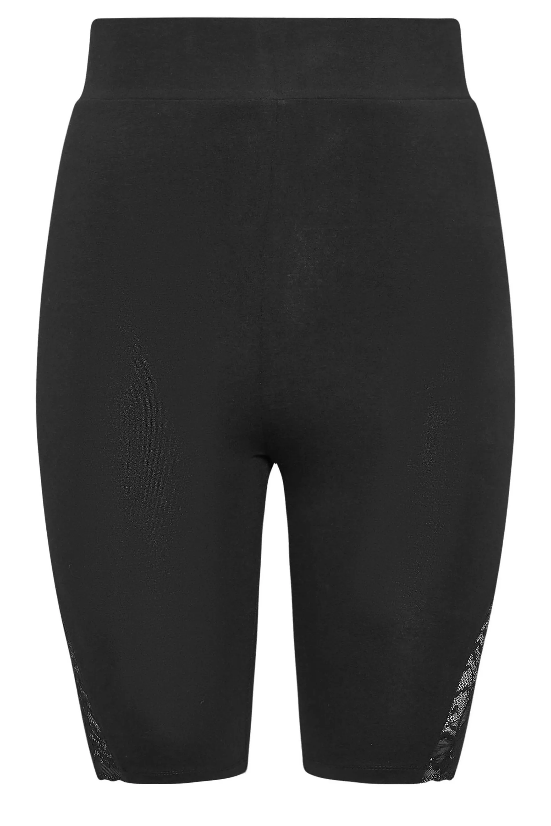 YOURS Curve Black Lace Insert Cycling Shorts