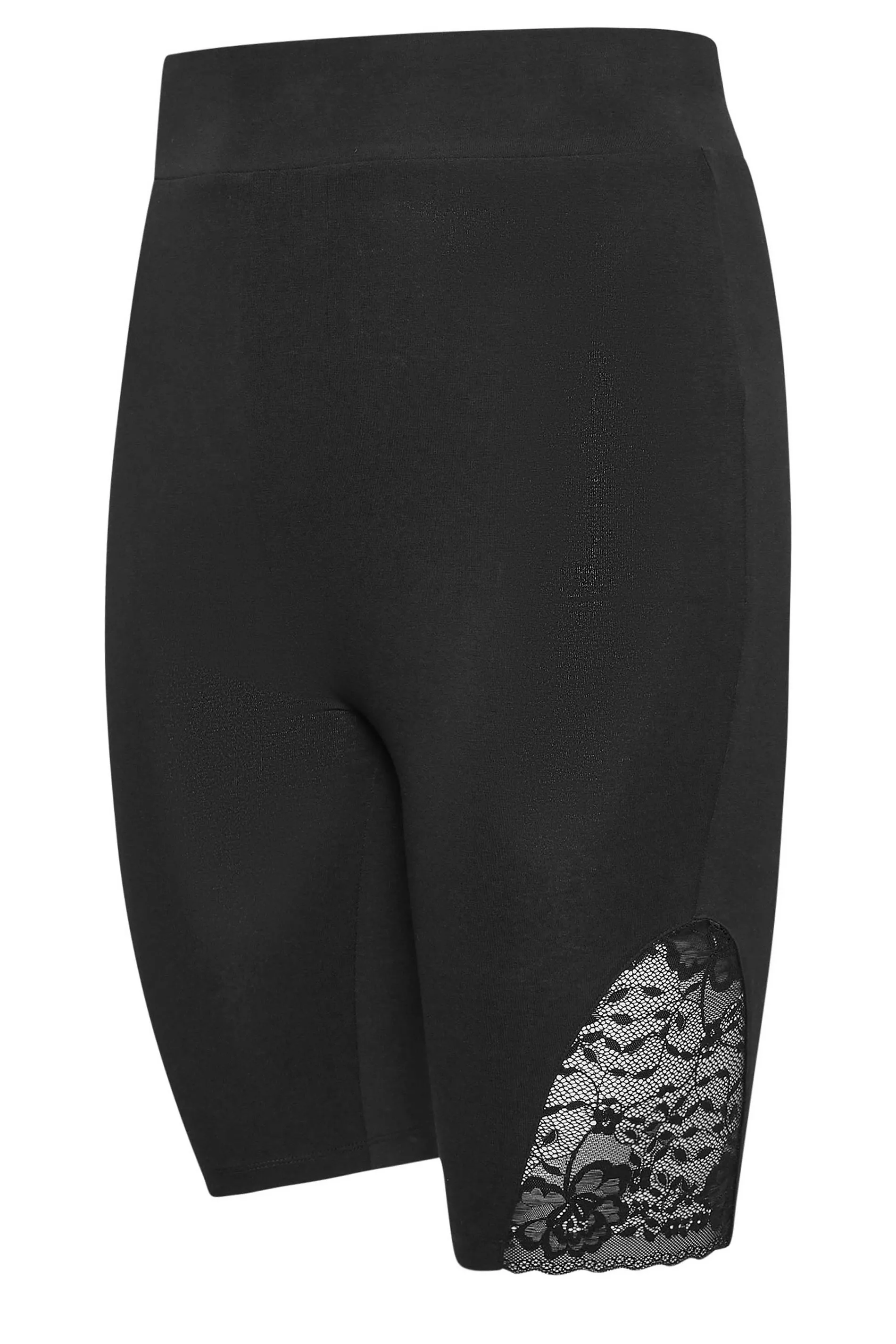 YOURS Curve Black Lace Insert Cycling Shorts