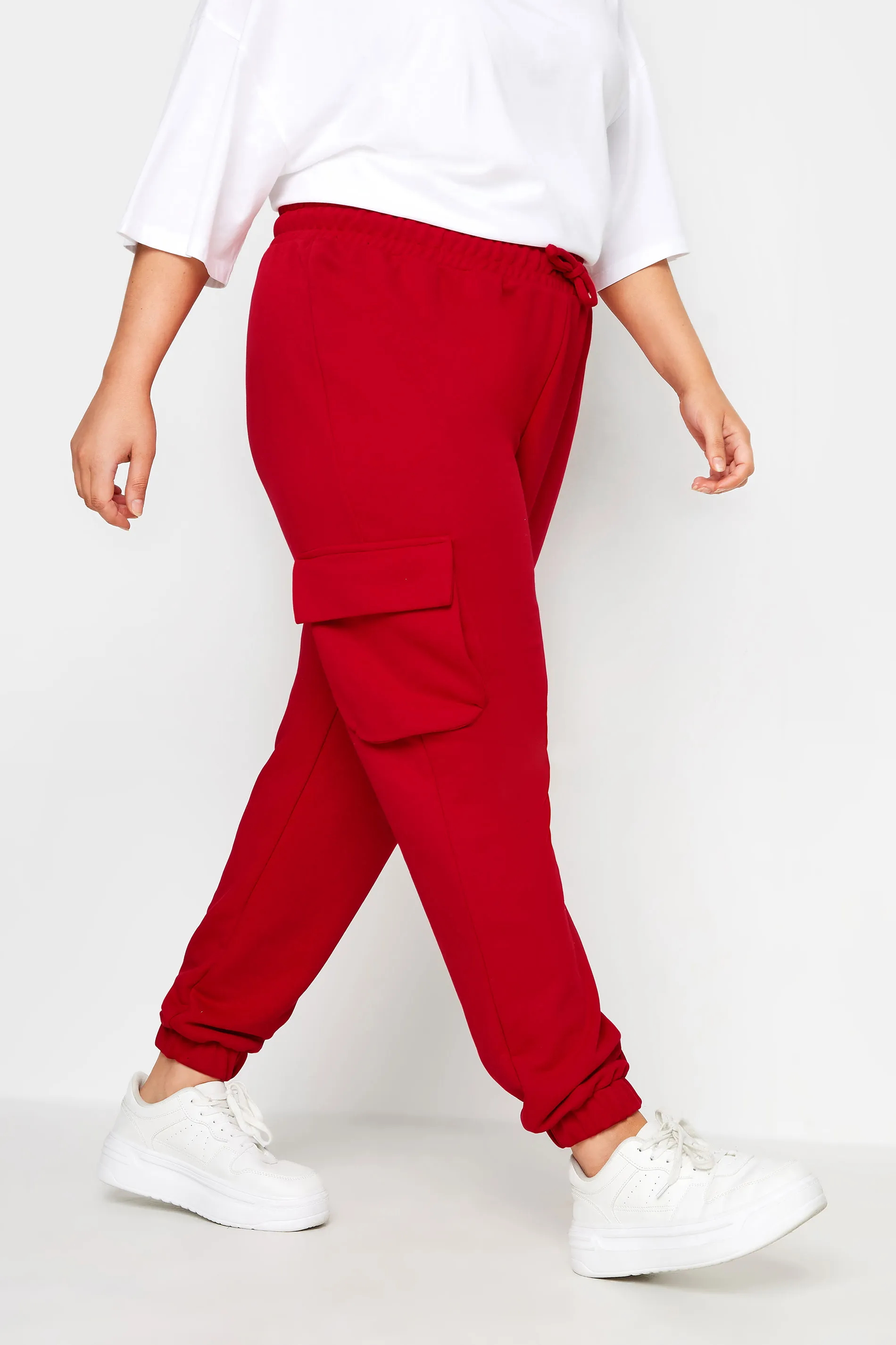 YOURS Curve Red Cargo Joggers