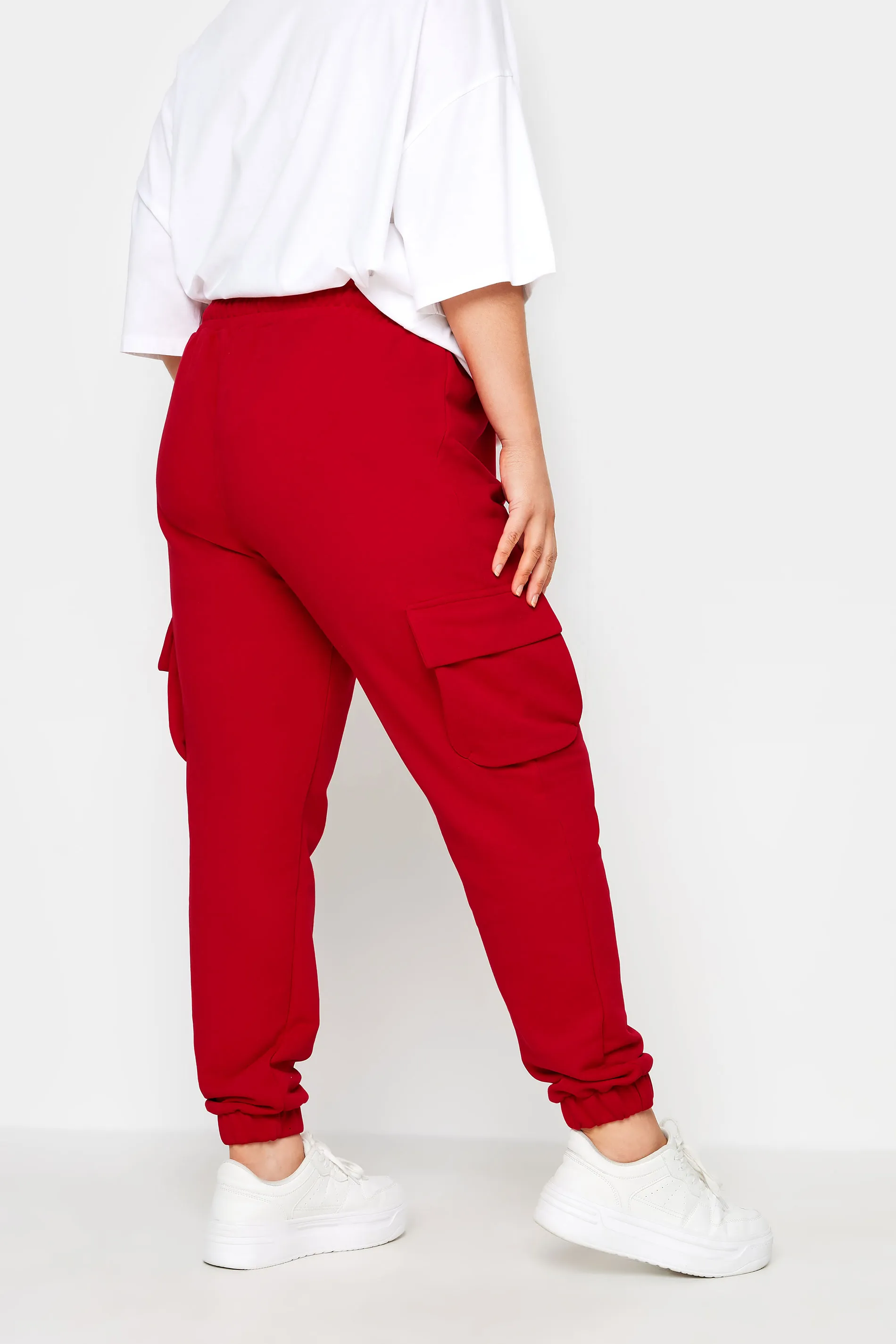 YOURS Curve Red Cargo Joggers