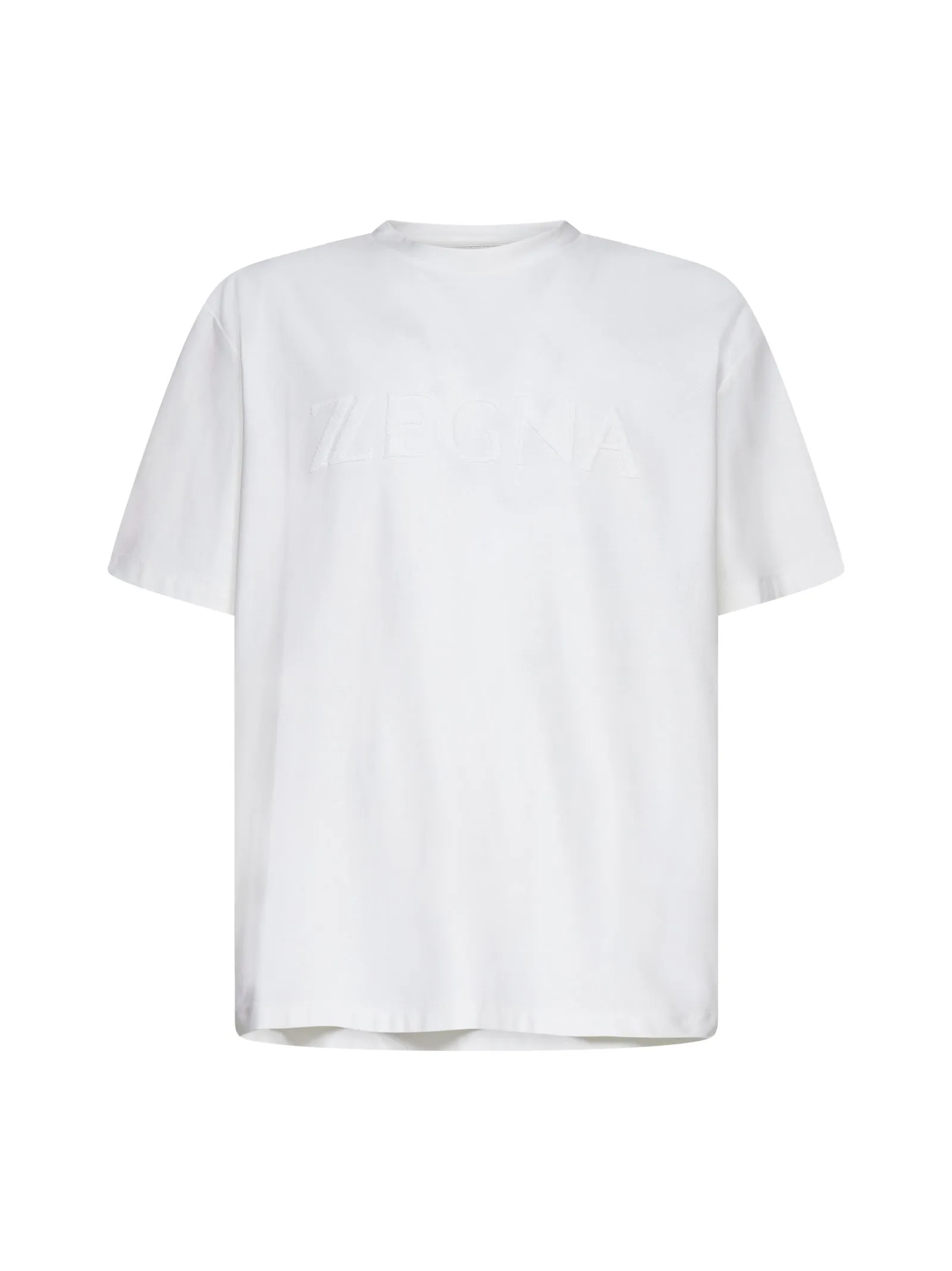 Z Zegna Logo Flocked Crewneck T-Shirt